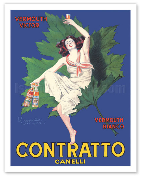 Contratto Canelli - Vermouth Victor - Vermouth Bianco - Italian Liquor - 1925 - Poster by Leonetto Cappiello