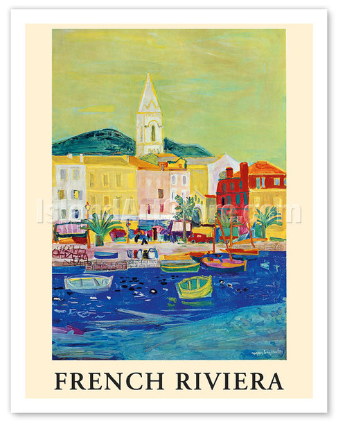 French Riviera - Port of Saint Tropez - SNCF (French National Railway Company) - Poster by Roger Bezombes