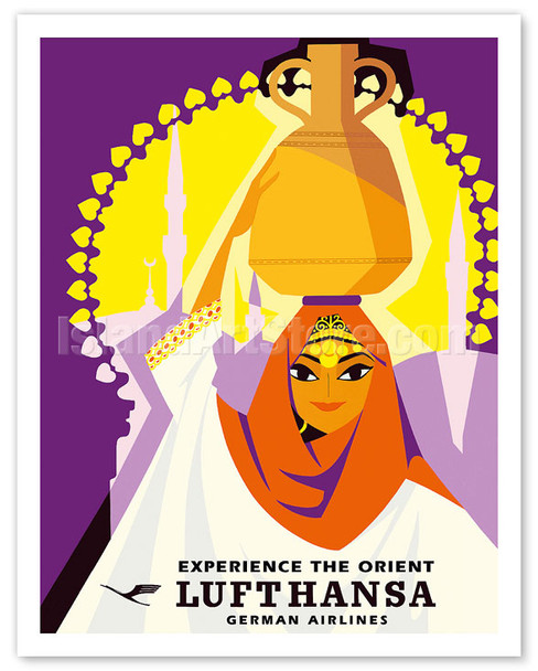 Experience the Orient - Lufthansa German Airlines - Poster by Hans Rott