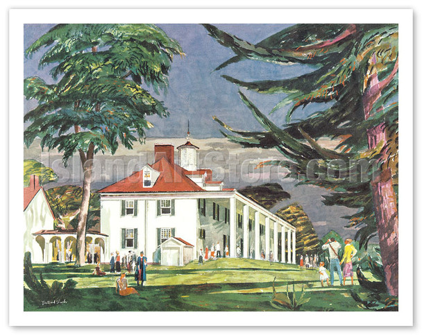 Mt. Vernon, Virginia - George Washington's Home - United Air Lines - c. 1950's