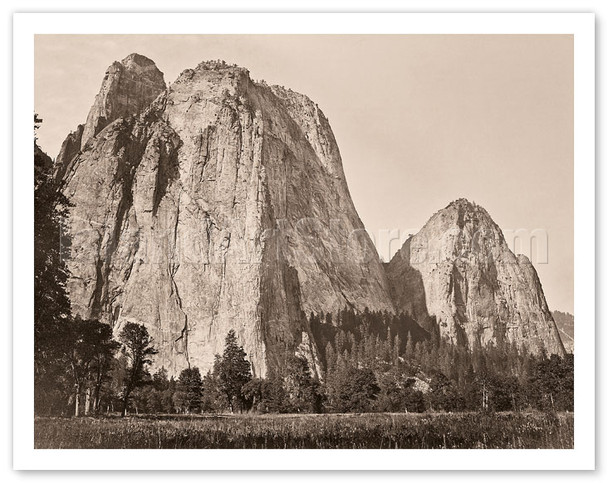 Middle Cathedral Rock - Yosemite Valley, California - c. 1865 - Poster by Carleton E. Watkins
