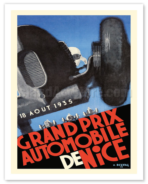 1935 Nice Grand Prix - France - Poster by Henri Delval