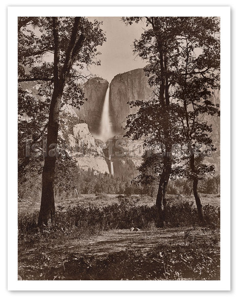 Yosemite Falls - Yosemite Valley, California - c. 1865 - Poster by Carleton E. Watkins