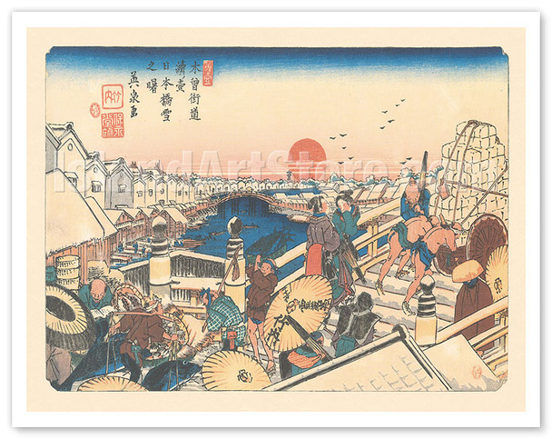 Nihonbashi Bridge - from Sixty-nine Stations of Kiso Road - c. 1800's