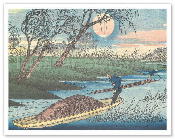 Seba Station - from Sixty-nine Stations of Kiso Road - c. 1800's - Poster by Hiroshige, Eisen