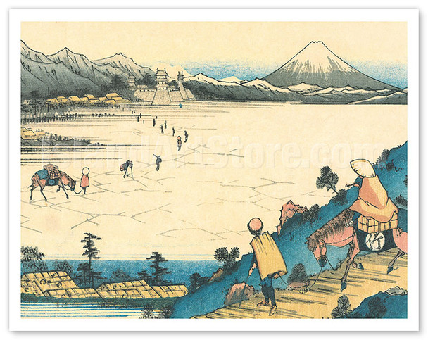 Shiojiri Station - from Sixty-nine Stations of Kiso Road - c. 1800's - Poster by Hiroshige, Eisen