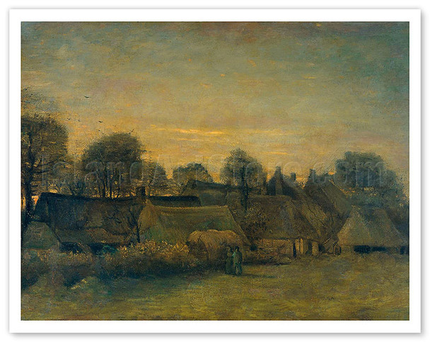 Rural Village at Dusk - Nuenen, Netherlands - c. 1884 - Poster by Vincent van Gogh