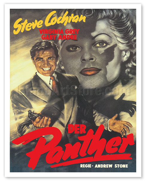 Highway 301 (Der Panther) - Starring Steve Cochran - c. 1950 - Poster by Hans Otto Wendt