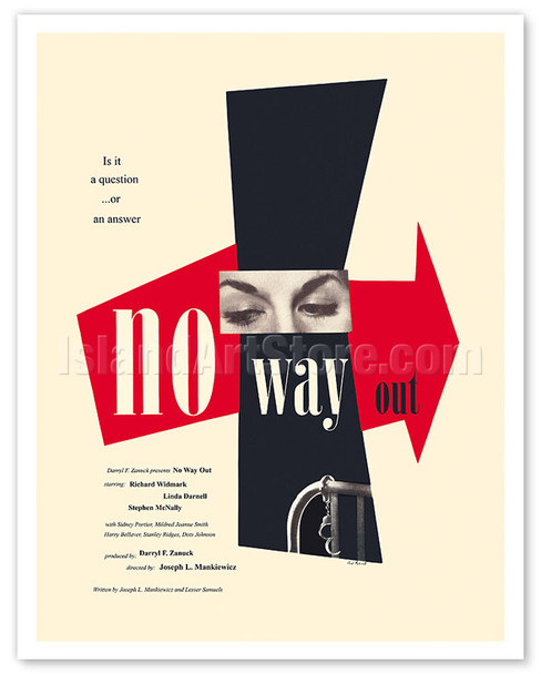 No Way Out - Starring Richard Widmark & Sidney Poitier - c. 1950 - Poster by Paul Rand