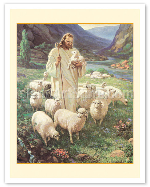 Jesus - The Good Shepherd - c. 1943 - Poster by Walter Sallman