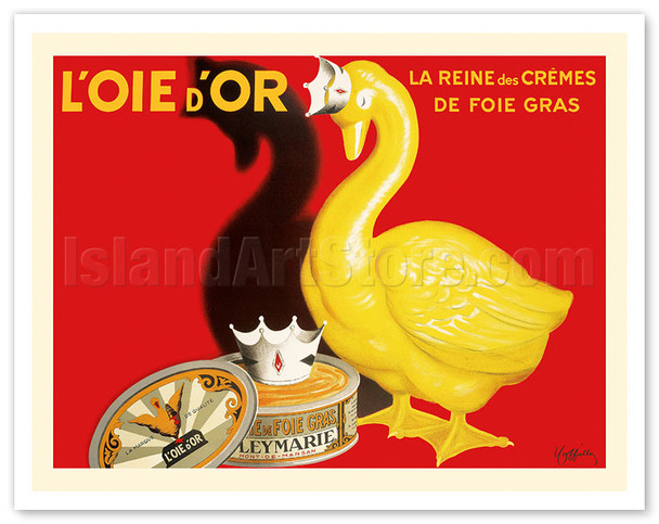 Golden Goose (L’Oie d’Or) - The Queen of Foie Gras Creams (Le Reine des Crémes) - c. 1934 - Poster by Leonetto Cappiello