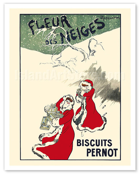 Snow Flower Biscuits (Fleur Des Neiges) - Biscuits Pernot - c. 1905 - Poster by Leonetto Cappiello