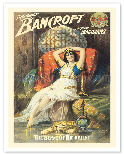 Frederick Bancroft - Prince of Magicians - The Slave of the Orient - c. 1895 - Vintage Magic Poster