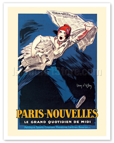 Paris News (Nouvelles) - The Great Midday Daily - c. 1931 - Poster by Jean d’Ylen