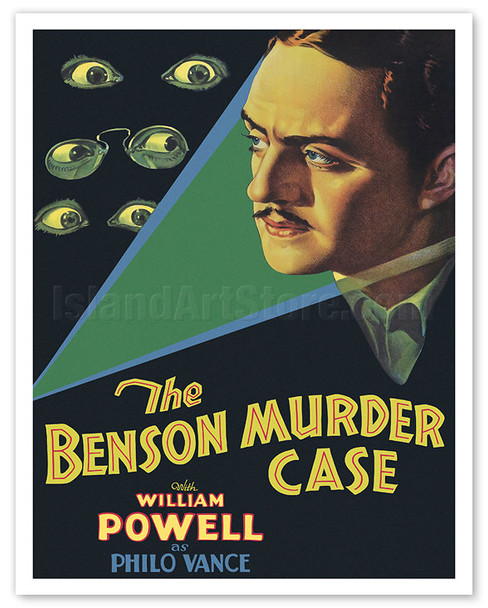 The Benson Murder Case - Starring William Powell as Philo Vance - c. 1930 - Vintage Film Movie Poster