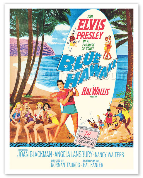 Blue Hawaii - Join Elvis Presley in a Paradise of Song - Vintage Film Movie Poster