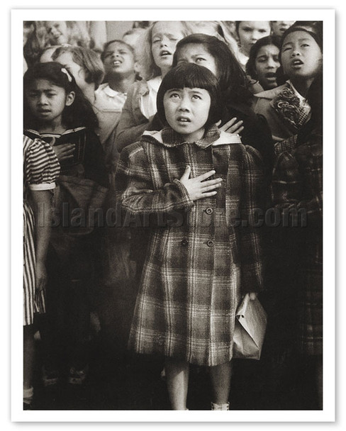 Pledge of Allegiance One Nation Indivisible - San Francisco, California - c. 1942 - Poster by Dorothea Lange