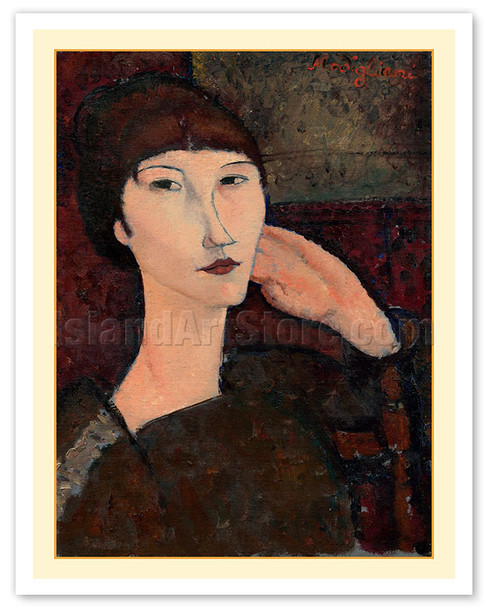 Portrait of Adrienne (Woman with Bangs) - c. 1917 - Poster by Amedeo Modigliani