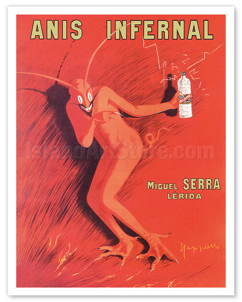 Anis Infernal - Hellish Anisette Liqueur - Miguel Serra Lérida - c. 1905 - Poster by Leonetto Cappiello