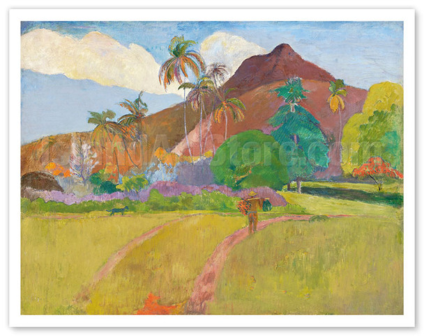 Tahitian Mountains (Montagnes Tahitiennes) - c. 1891 - Poster by Paul Gauguin