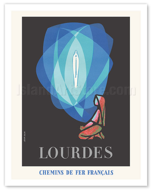 Our Lady of Lourdes - Saint Bernadette - French National Railroads - c. 1962 - Poster by Jean Colin