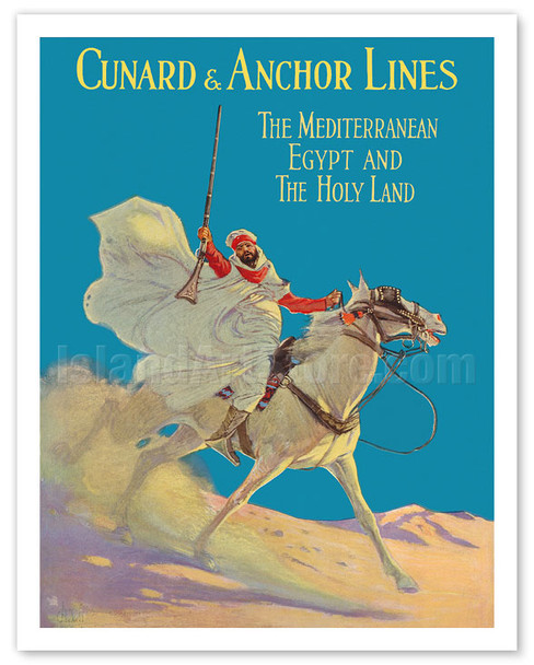 The Mediterranean, Egypt & Holy Land - Cunard & Anchor Lines - c. 1920's - Poster by James C. McKell