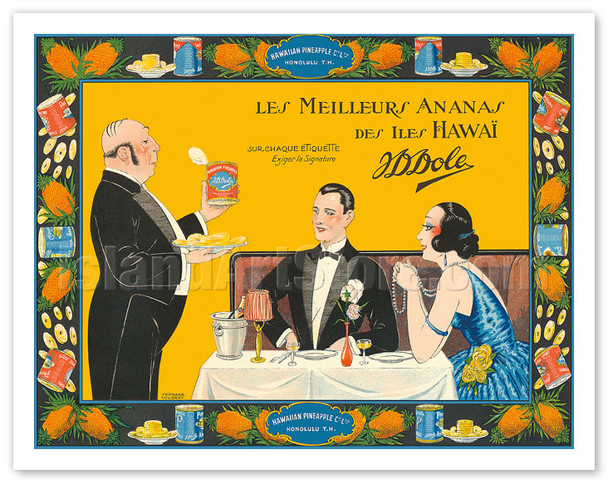 Dole Hawaii - The Best Pineapples (Les Meilleurs Ananas) - c. 1925 - Poster by Fernand Couderc