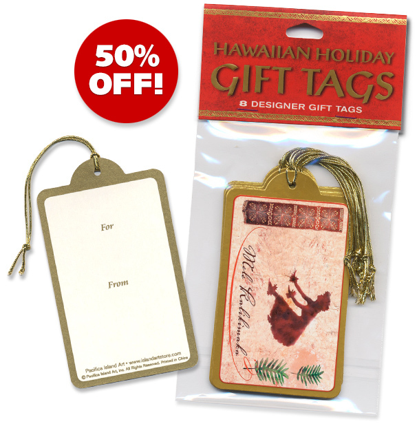 Hawaiian Holiday Christmas Gift Tags - ON SALE 50% OFF!