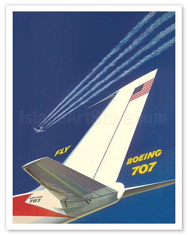 Boeing 707 - Fly - c. 1960's by David Klein - Fine Art Prints