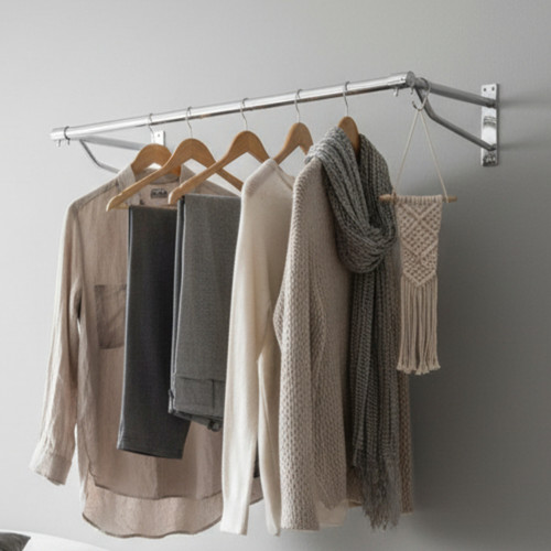 Walli Mounted Clothes Rail, extra support - 1 m for the Bedroom