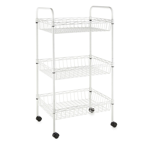 Kleinn White Wire Basket Trolley for the Garage