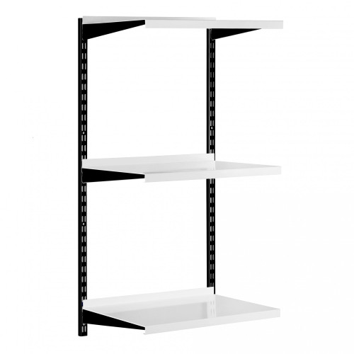Black & White Adjustable Steel Shelving Kit - 3 Steel Shelves for the Kitchen