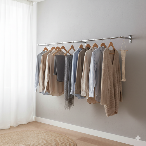 Walli Mounted Clothes Rail - 2 m for the Bedroom
