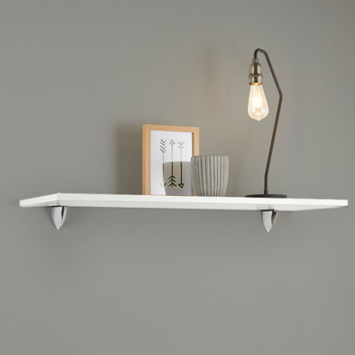Hylla wall shelf with chrome clips 600 x 300mm for the Living Room