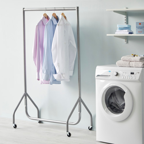 Silver Heavy-Duty Extra Tall Clothes Rail for the Utility Room