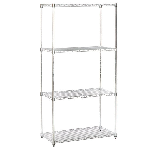 Klassiek Chrome Wire Shelving Unit - 4 Shelves for the Bathroom - H1800 x W900 x D450 mm