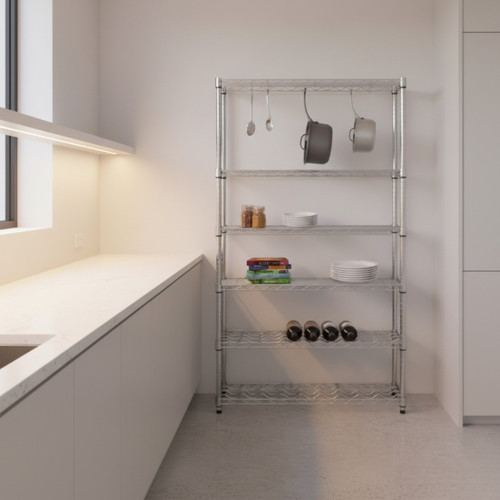 Wire Shelving With Wine Racks for the Kitchen