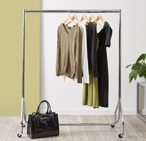 Chrome Heavy-Duty Clothes Rail for the Bedroom