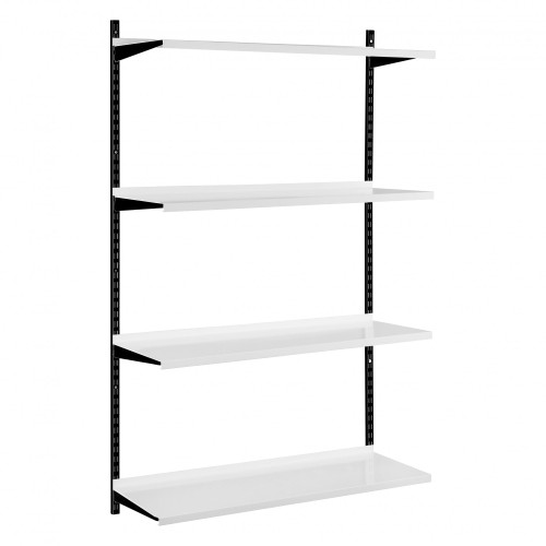 Black & White Adjustable Steel Shelving Kit - 4 Steel Shelves for the Bathroom - W1000mm