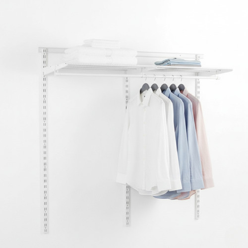 Flexx White Wire Shelf & Clothes Rail for the Utility Room - Width 1800mm