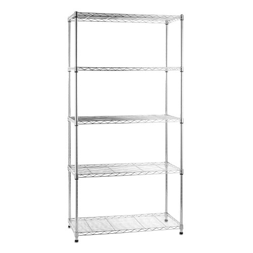 Kleinn Light-Duty Chrome Wire Shelving Unit - 5 Shelves for the Bedroom