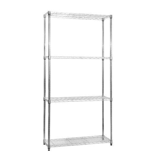 Klassiek Narrow Chrome Wire Shelving Unit - 4 Shelves for the Utility Room