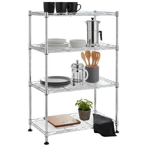 Klassiek Chrome Wire Shelving Unit - 4 Shelves for the Kitchen