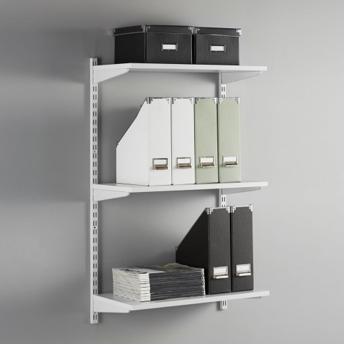 White Adjustable Shelving - 3 Wooden Shelves for the Living Room