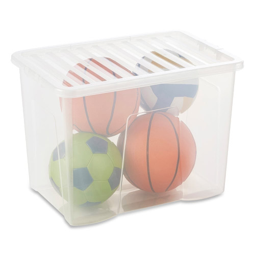 Clear Storage Box with Lid - 80 L for the Living Room