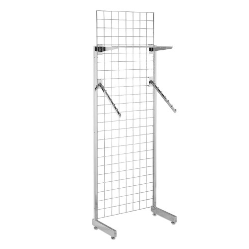 6 ft Freestanding Grid Mesh with Sloping Rails and Acrylic Shelf for the Garage
