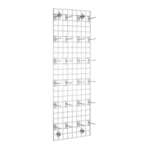 6 ft Wall-Mounted Grid Mesh with Hooks for the Utility Room