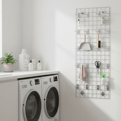 5 ft Wall-Mounted Grid Mesh with Hooks for the Utility Room