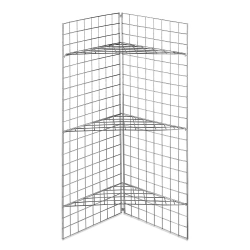 5 ft Freestanding Grid Mesh Corner Shelving for the Garage