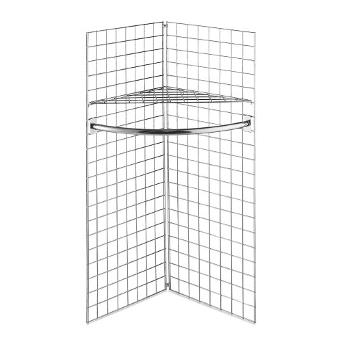 5 ft Freestanding Grid Mesh Shelf with Hanging Rail for the Garage